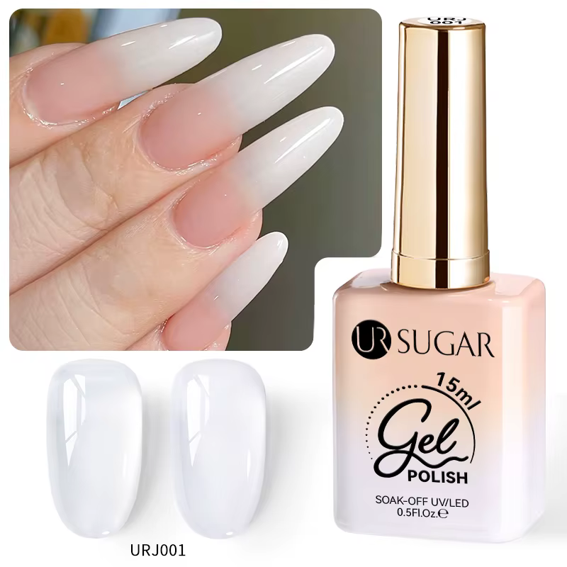 UR SUGAR 1/2PCS Vernis à ongles gelée 15ml Blanc laiteux semi-transparent Gel UV LED Soak Off Manucure Nail Art DIY