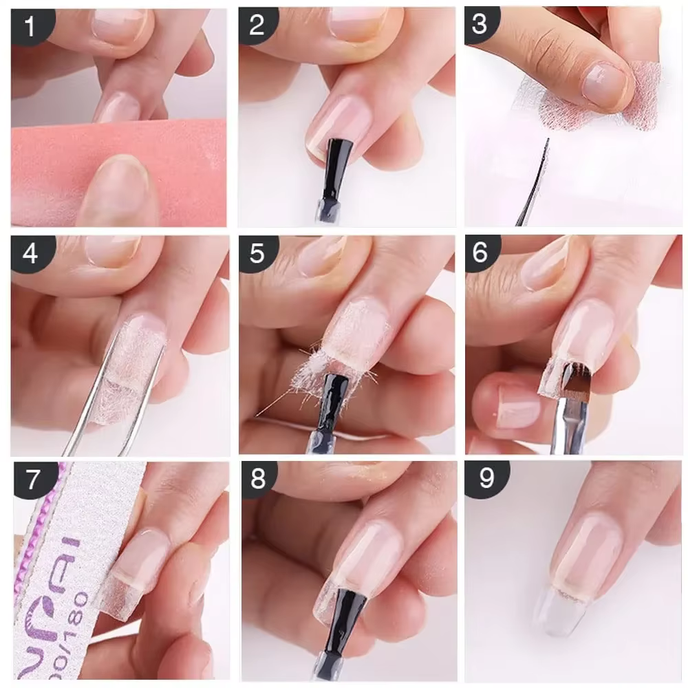 10/20 pièces de moules en soie non tissée pour extension d'ongles