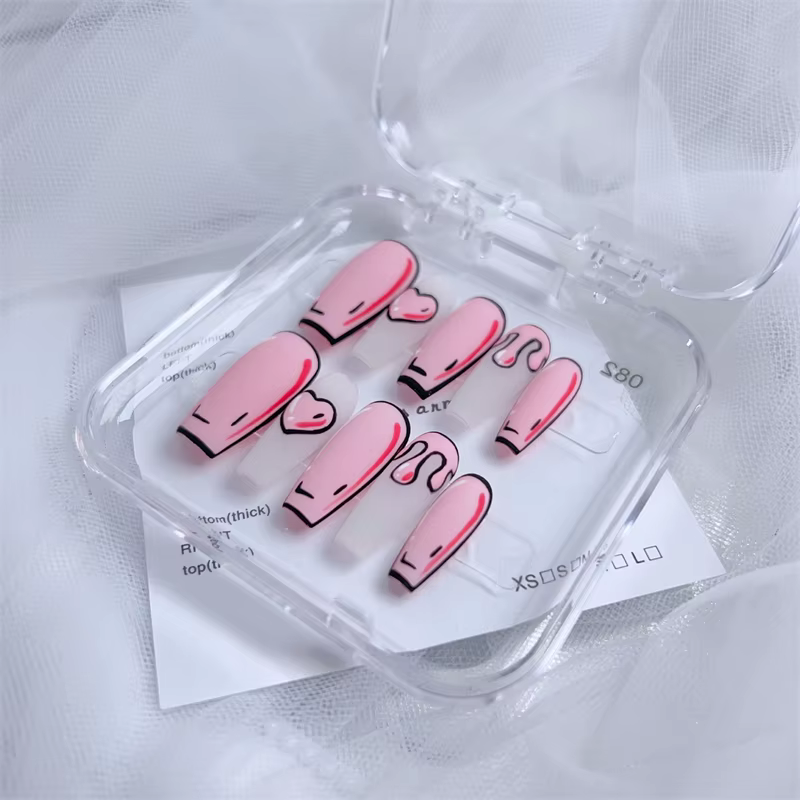 Fait à la main mignon presse sur ongles 3D bande dessinée faux