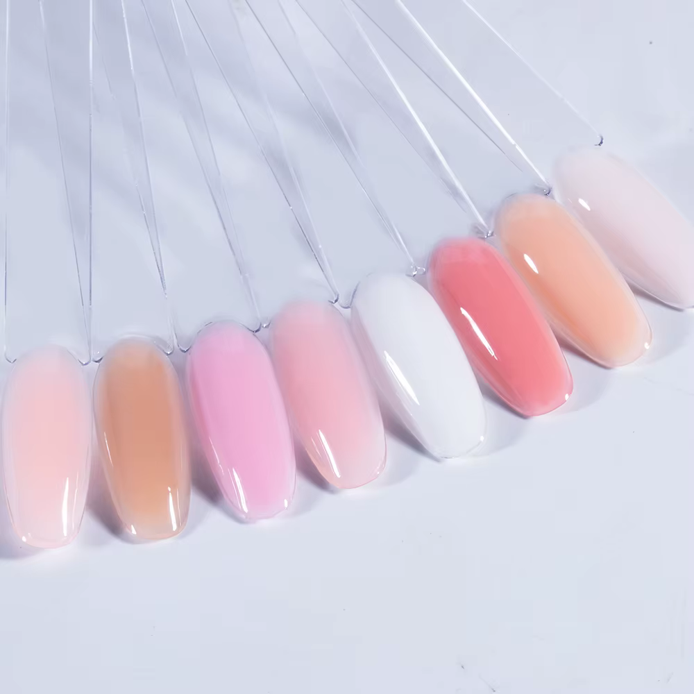 ELL LOUREL Gel à ongles constructeur blanc laiteux pour Extension dans une bouteille 15ML nu rose clair Poly dur Gel