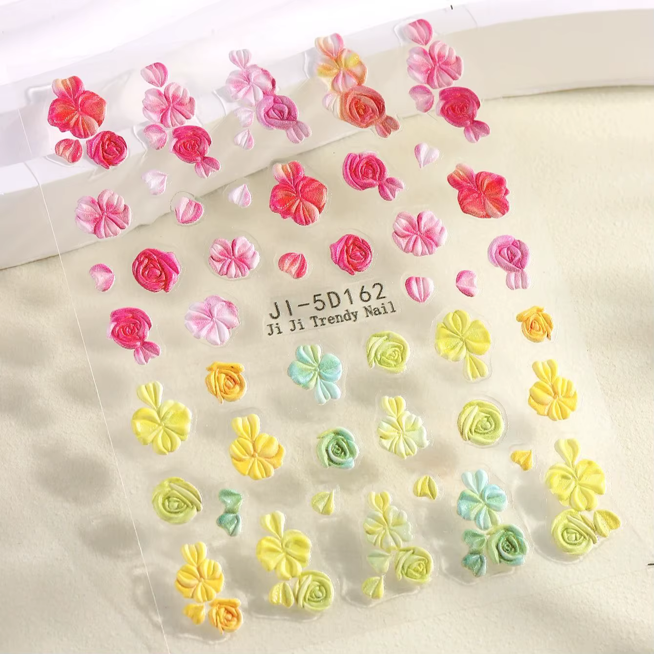 Autocollants pour ongles floraux colorés 5D