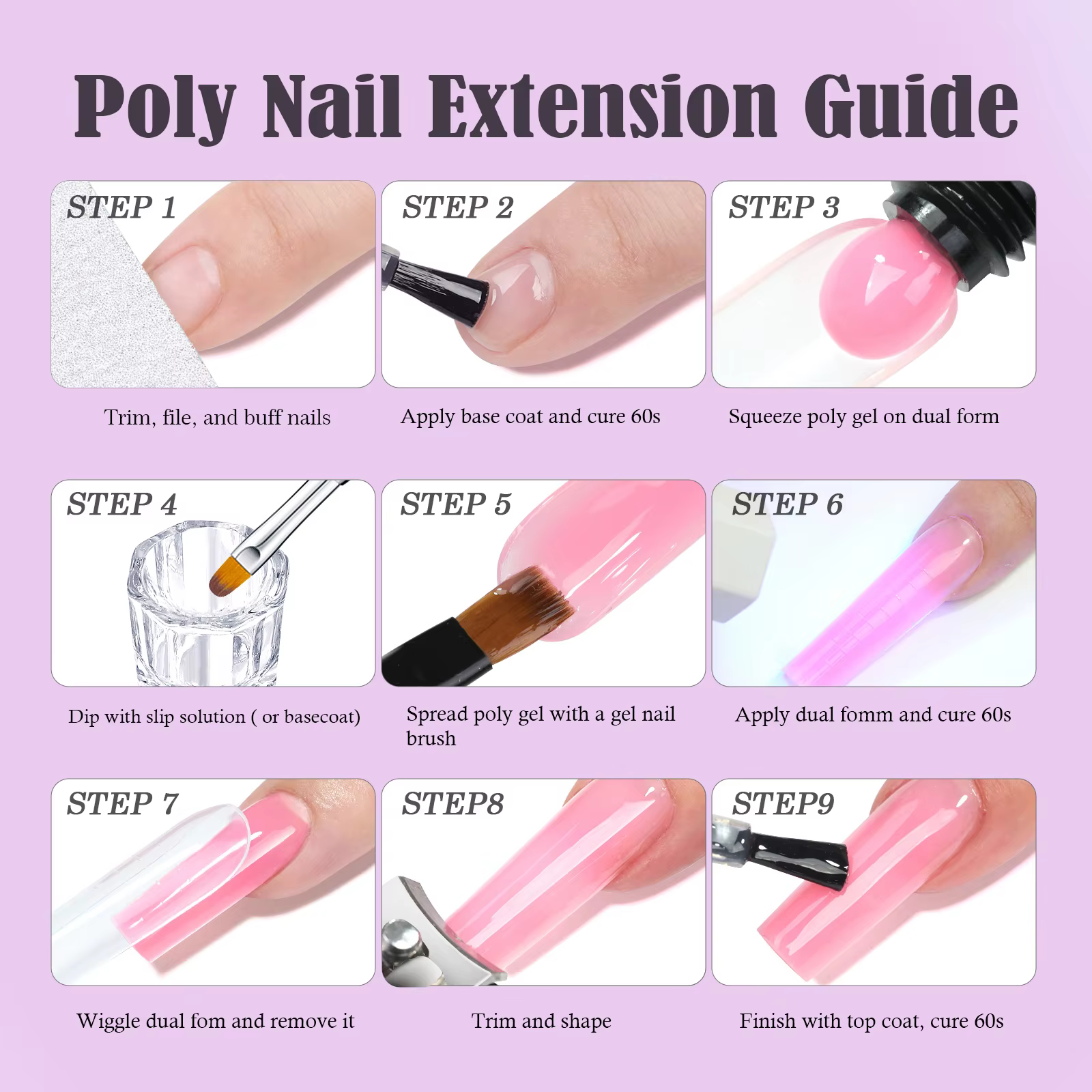 Gel d'extension d'ongles de couleur unie