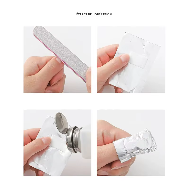 100 pièces sac feuille d'aluminium Nail Art tremper le vernis à ongles enlèvement enveloppes serviette Gel dissolvant