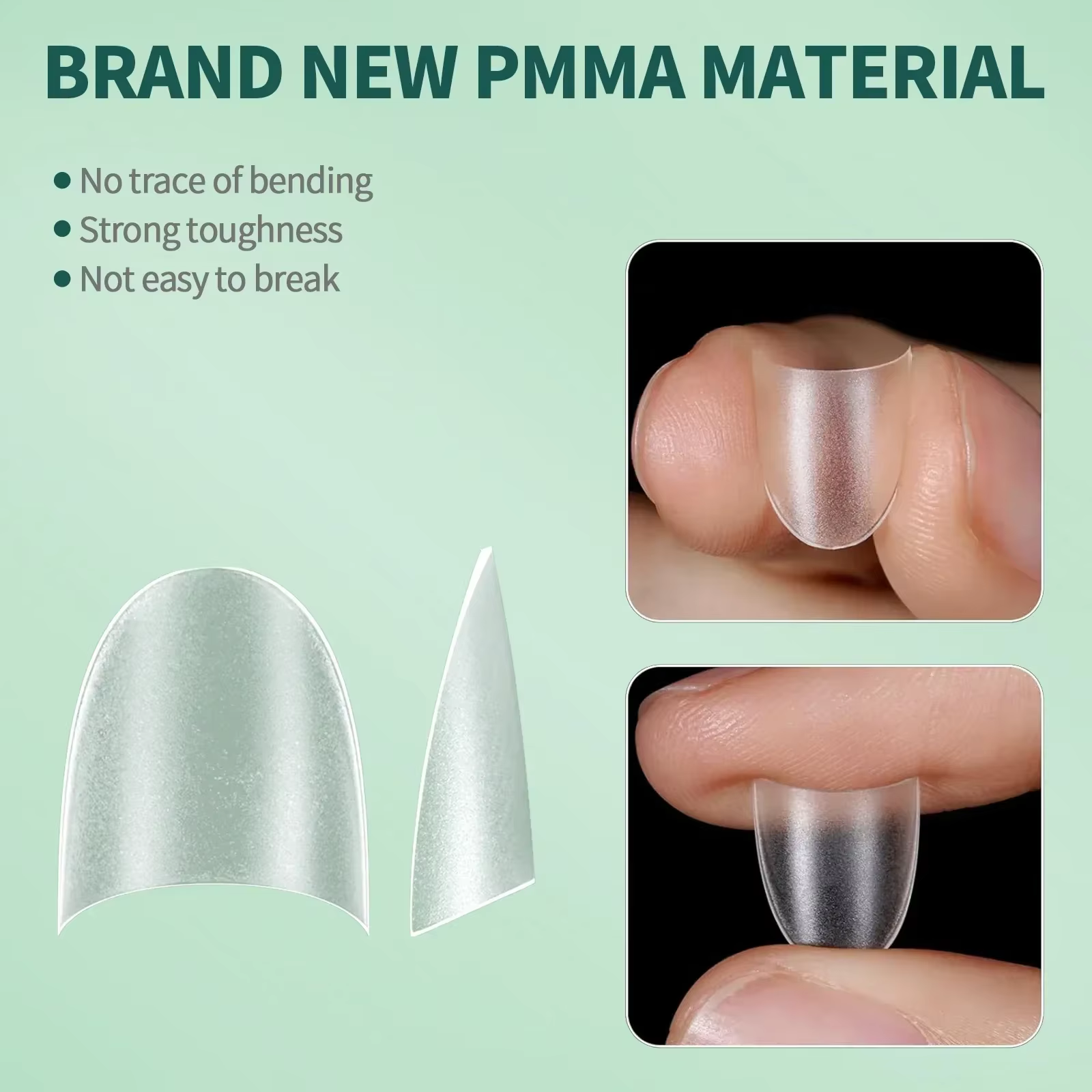 Faux ongles courts demi-couverture