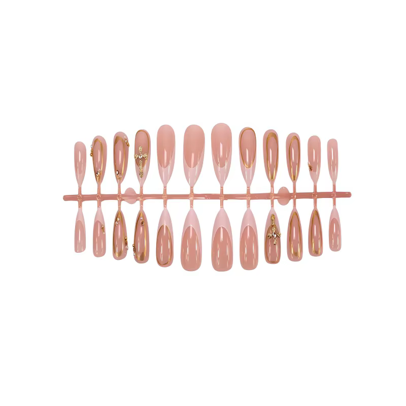 24 pièces de faux ongles transparents blancs de style français