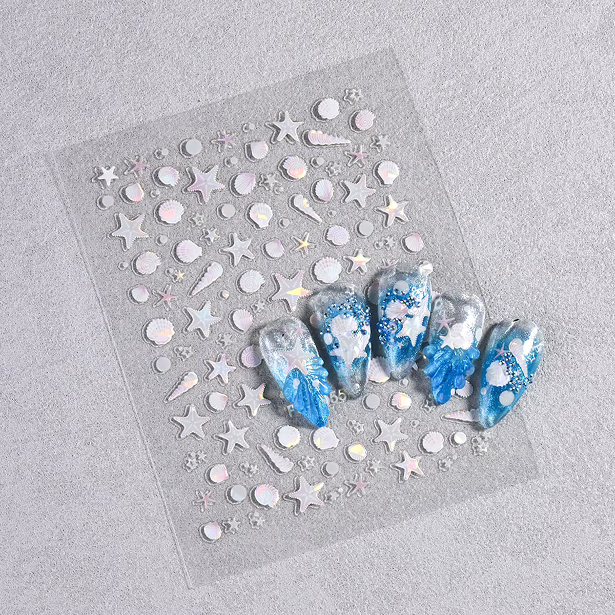 Autocollants pour ongles en forme de coquillages et d'étoiles de mer