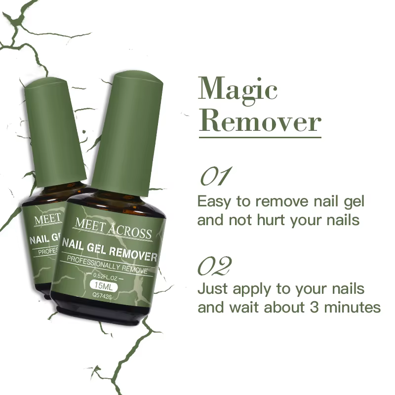 1/4 bouteille de vernis à ongles dissolvant de Gel à tremper 3 Minutes élimine rapidement et facilement