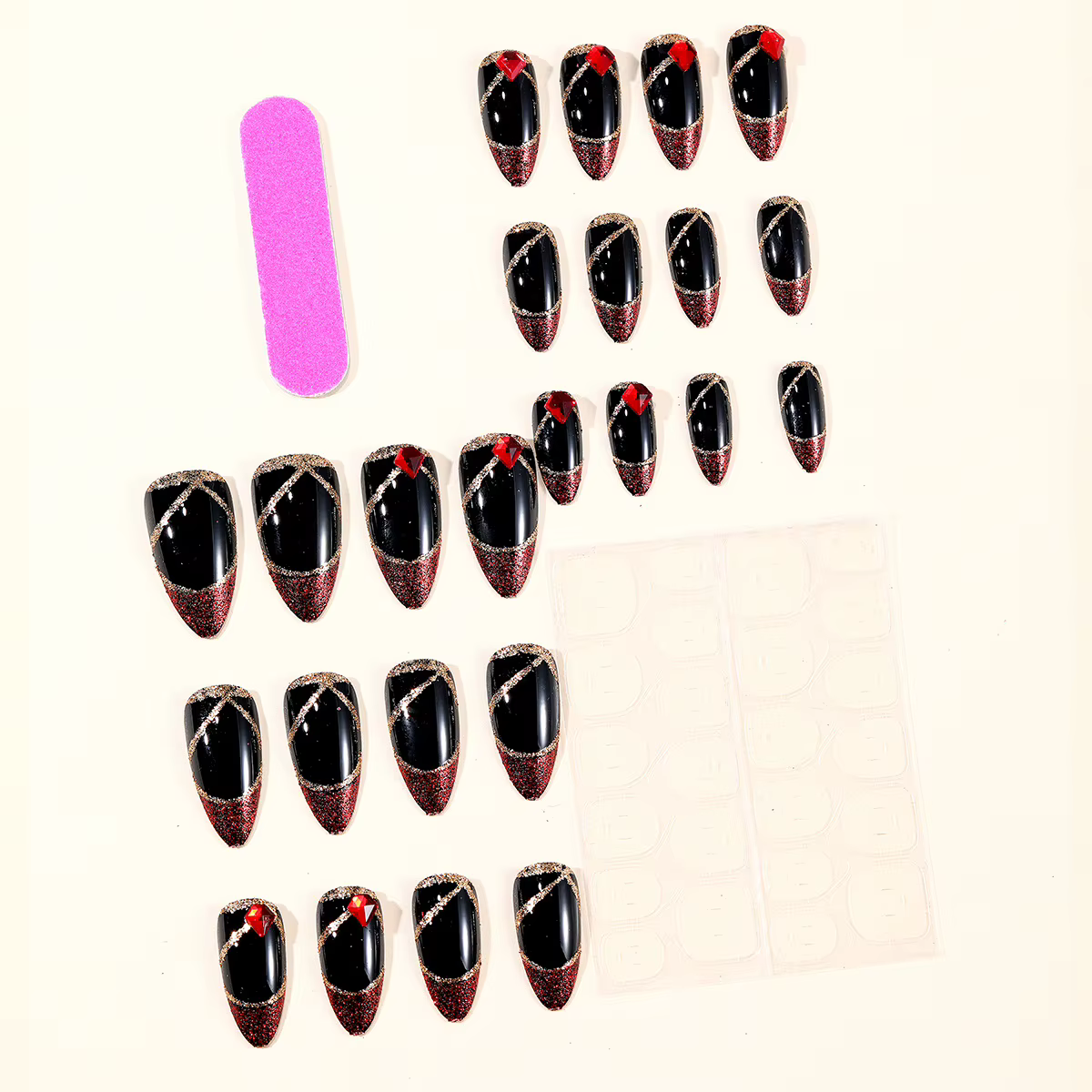 Faux ongles mi-longs pour femmes et filles