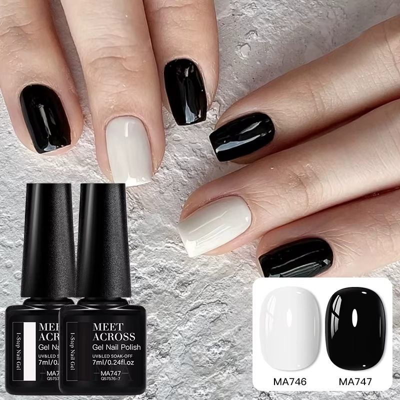 Vernis à ongles Gel noir blanc