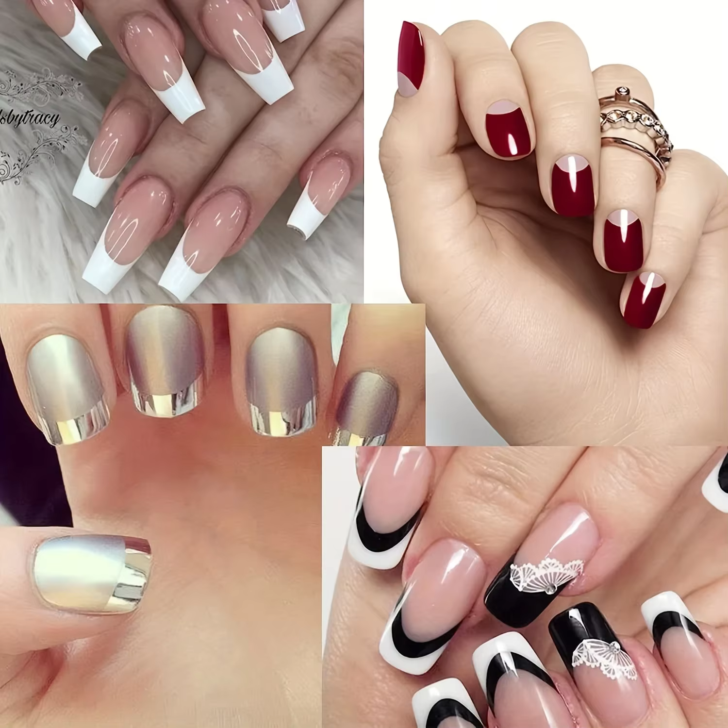 3 pièces de stickers pour nail art français
