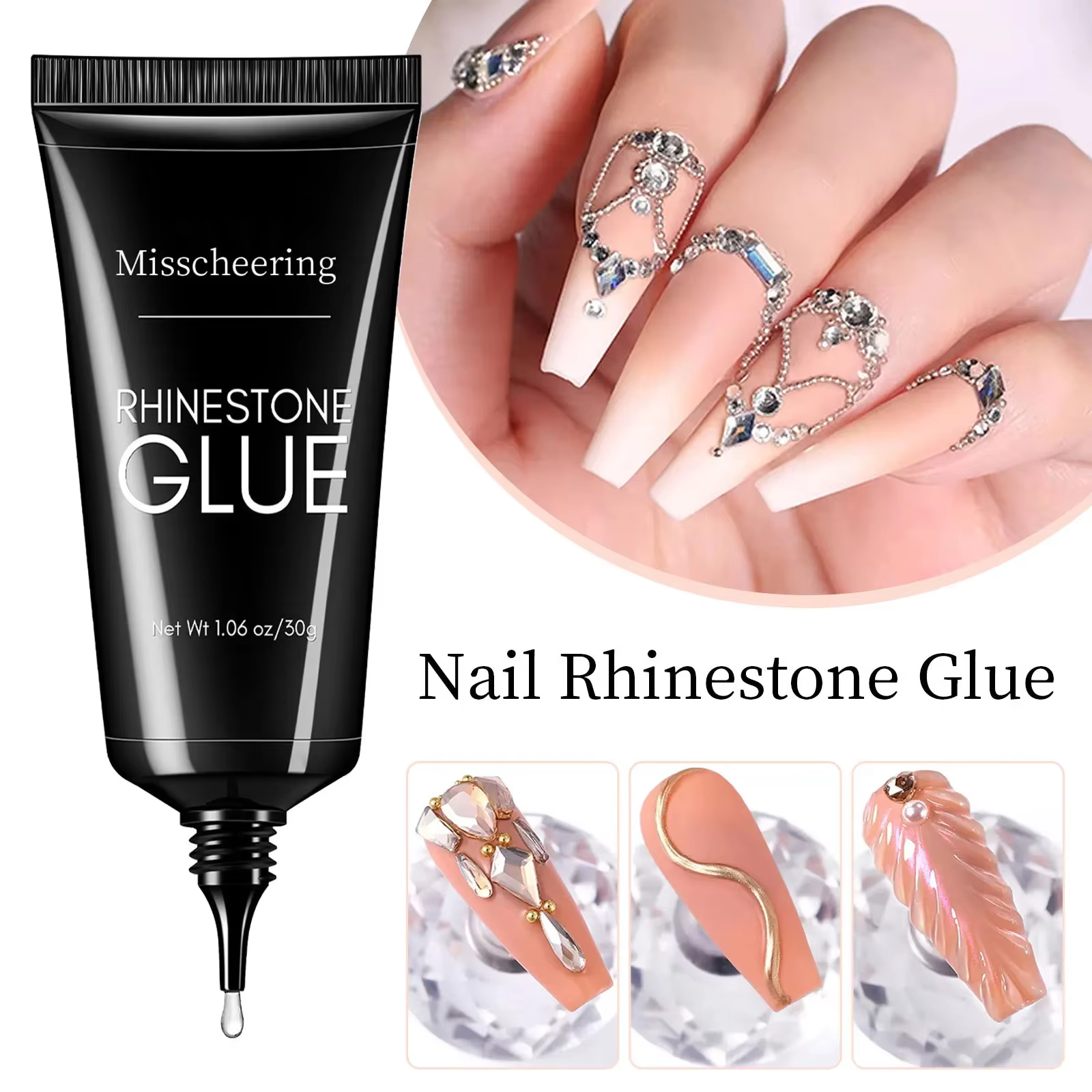 Gel de colle pour strass pour décoration d'ongles