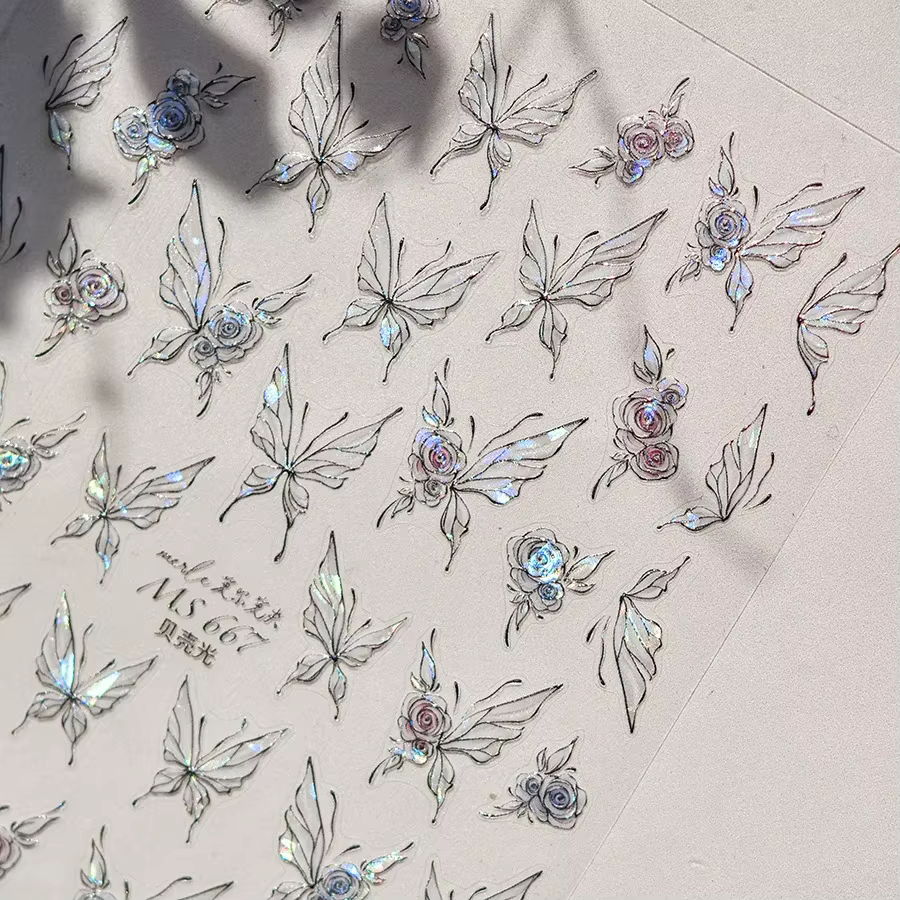 Gelée papillon 5D Nail Art autocollant strass cristal charmant brillant insectes animaux bricolage auto-adhésif décoration manucure décalcomanie