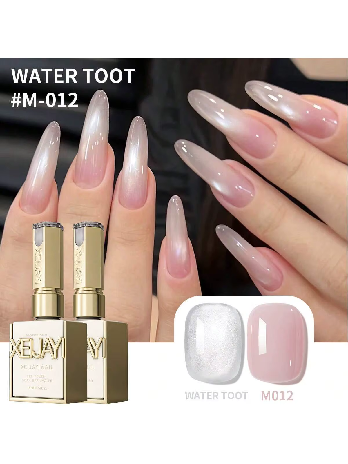 Ensemble de vernis à ongles Gel de couleur rose glace et Toot d'eau populaire de 15ml