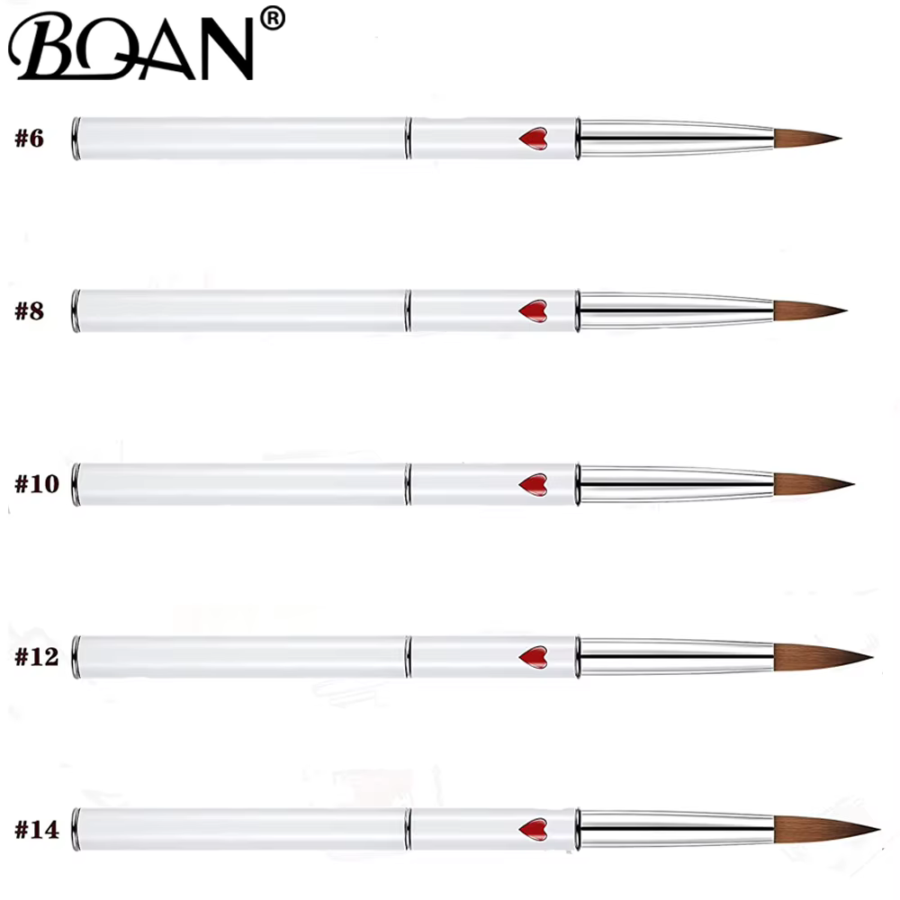 BQAN # 8- # 22 pinceaux à ongles Kolinsky pour application d'acrylique