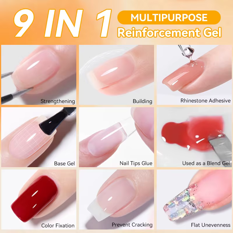 UR SUGAR 15ml Gel de Renforcement 9-en-1 Multifonctionnel pour Ongles