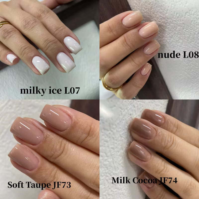 MSHARE 50g Gel Constructeur Liquide Lait Cacao Sans TPO Auto-Nivelant pour Extension et Construction d'Ongles