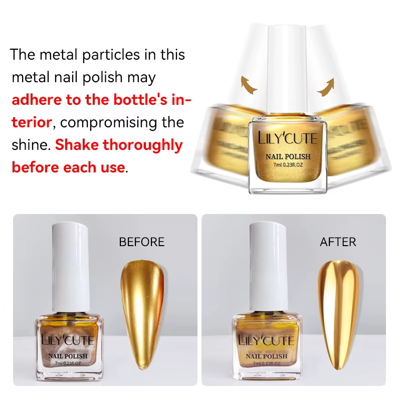 LILYCUTE 7ml miroir métallique Vernis à ongles pas besoin de lampe UV LED fournitures