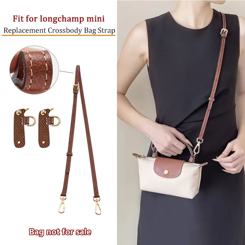 Sangle de sac à bandoulière en cuir pour Longchamp Mini, sangle de sac à bandoulière marron, ceinture de sac, accessoires de remplacement durables pour sac à main