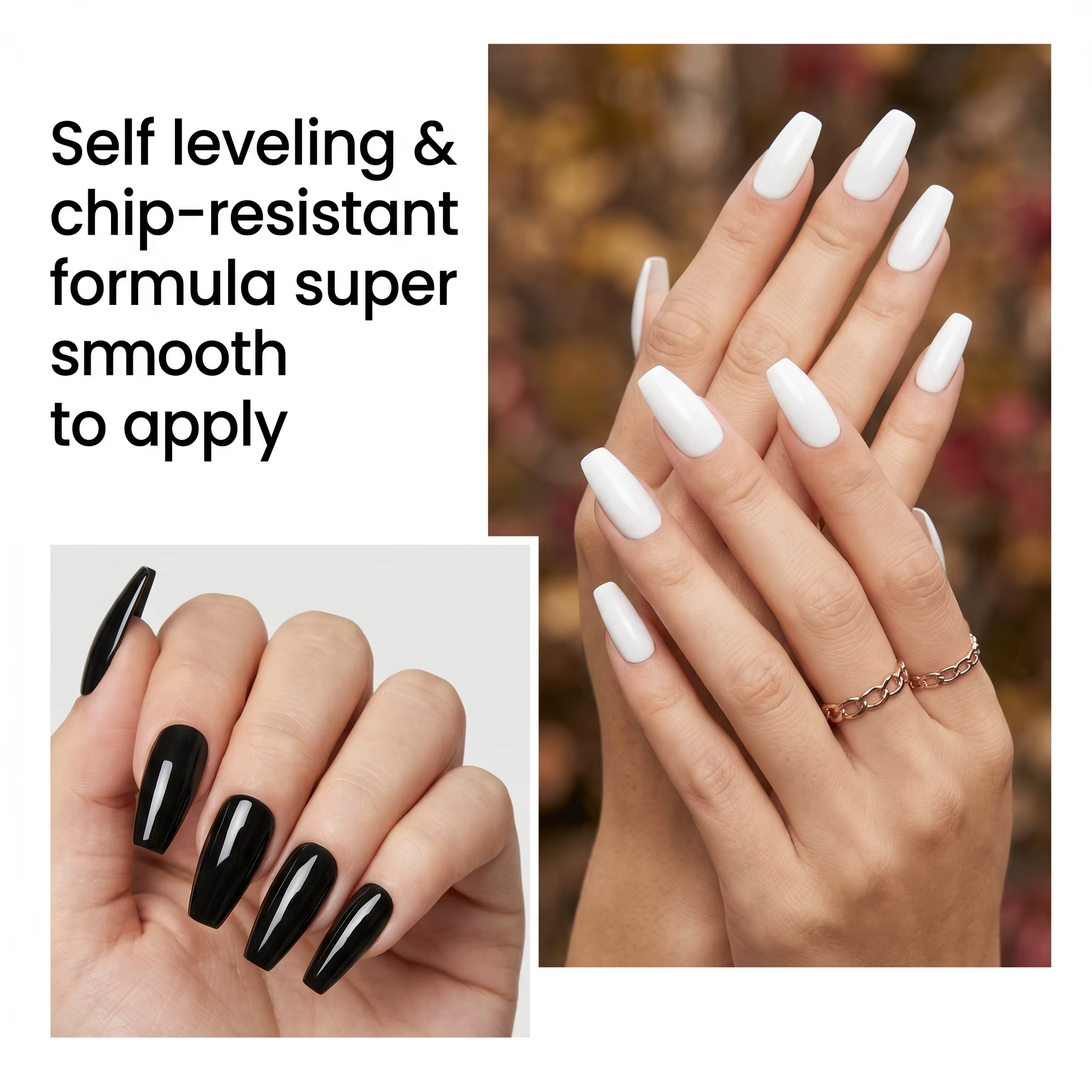 Vernis à ongles gel classique noir et blanc