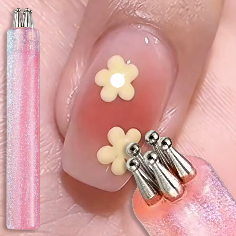 Stylo à points multi-usages en forme de fleur à 5 pétales pour nail art