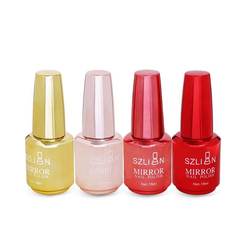 Vernis à ongles métallique effet miroir violet Rose or argent