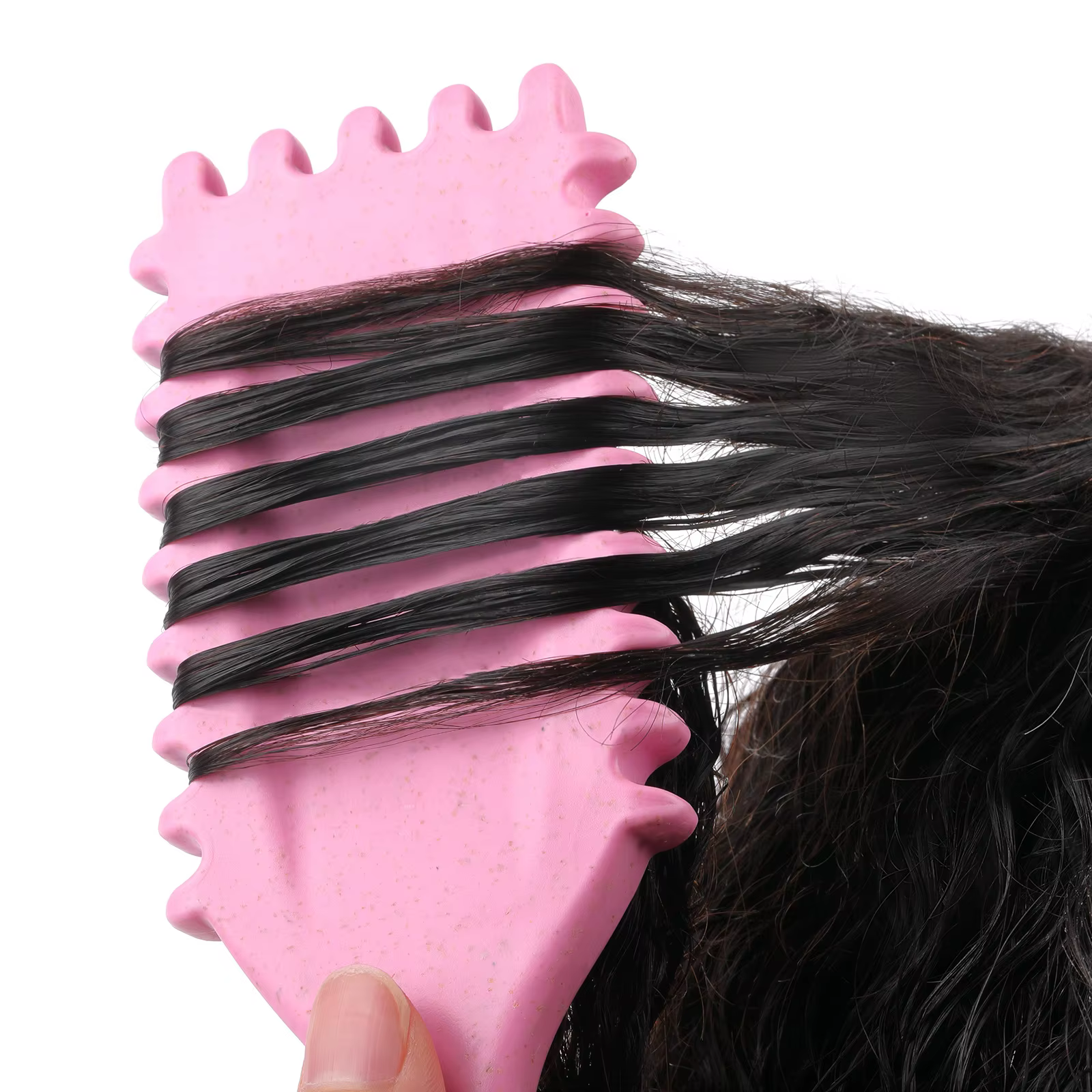 Brosse coiffante pour cheveux bouclés Salon Bursh : Boucles définies sur cheveux mouillés - Brosse démêlante et volumisante à poils en nylon pour tous types de cheveux