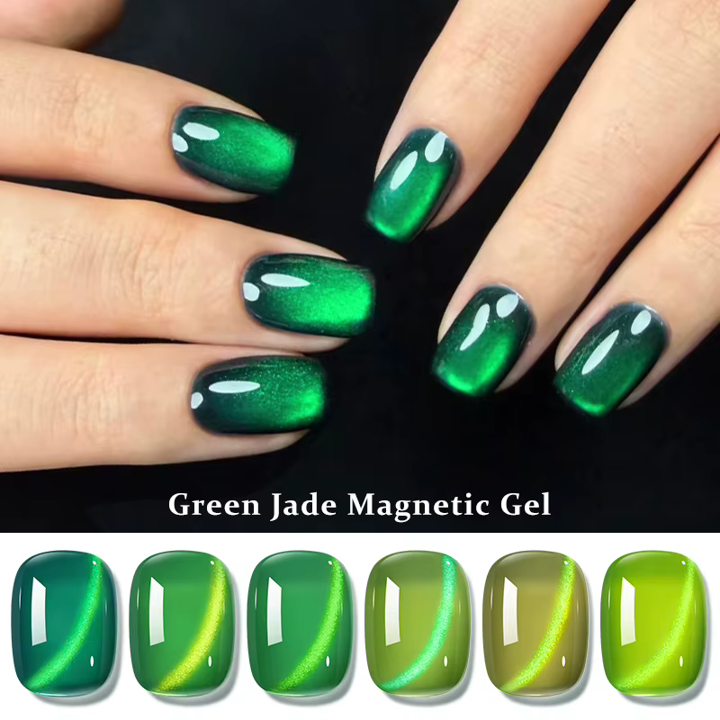Vernis à ongles gel magnétique Green Jade Cat