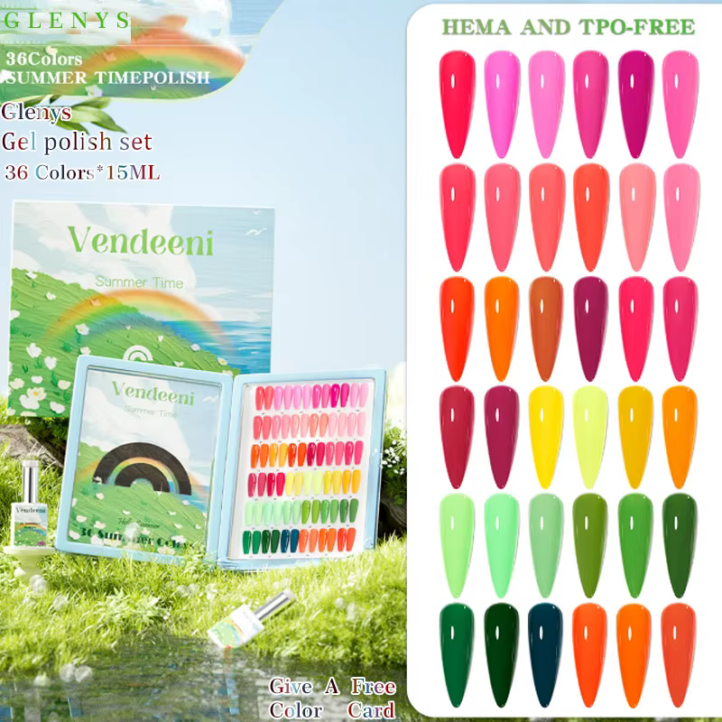 Gel vernis à ongles Glenys 36 couleurs