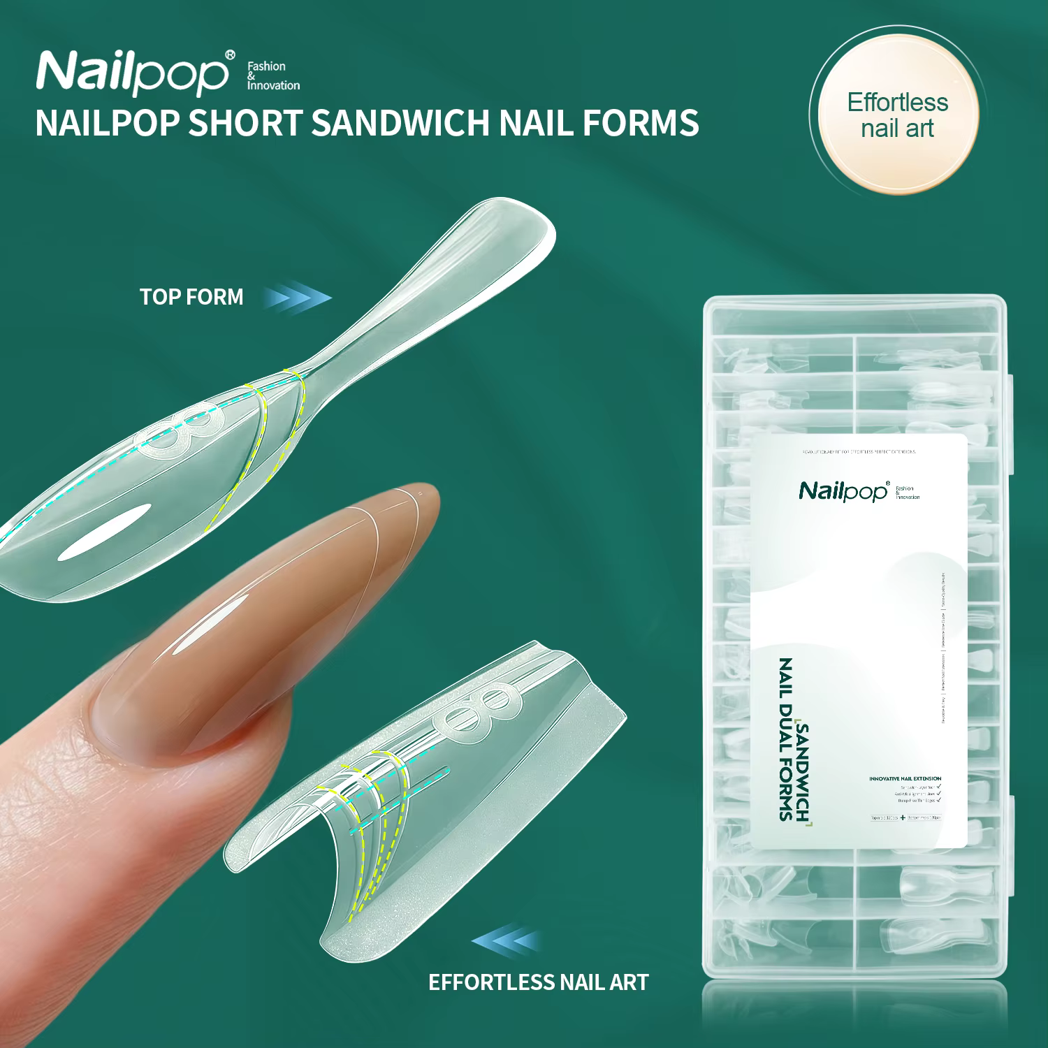 Kit de formes à ongles doubles Nailpop courtes ovales