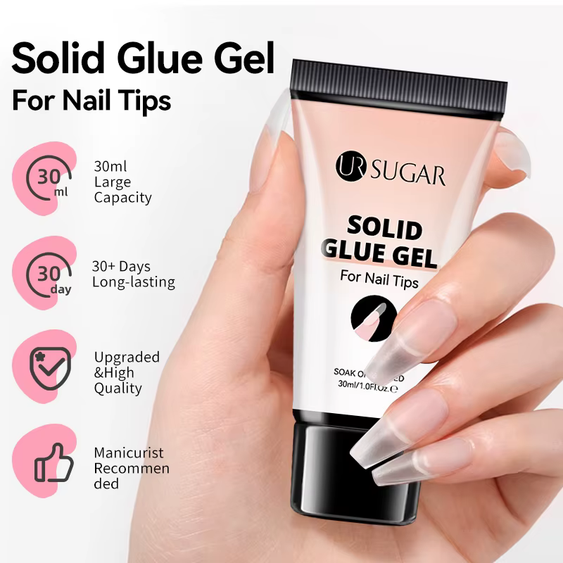 UR SUGAR 30ml Gel de colle solide pour les pointes des ongles Gel Nail Art strass longue durée Super fort acrylique tremper Gel d'adhérence
