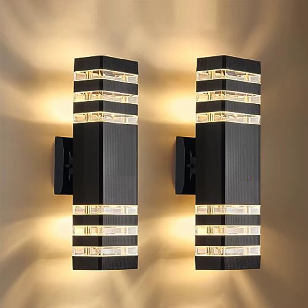 Appliques murales extérieures LED E27 haut vers le bas applique murale extérieure IP65 LED étanche applique lampe pour porche porte d'entrée jardin applique