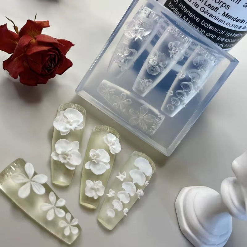 Moule à ongles en Silicone Transparent 3D