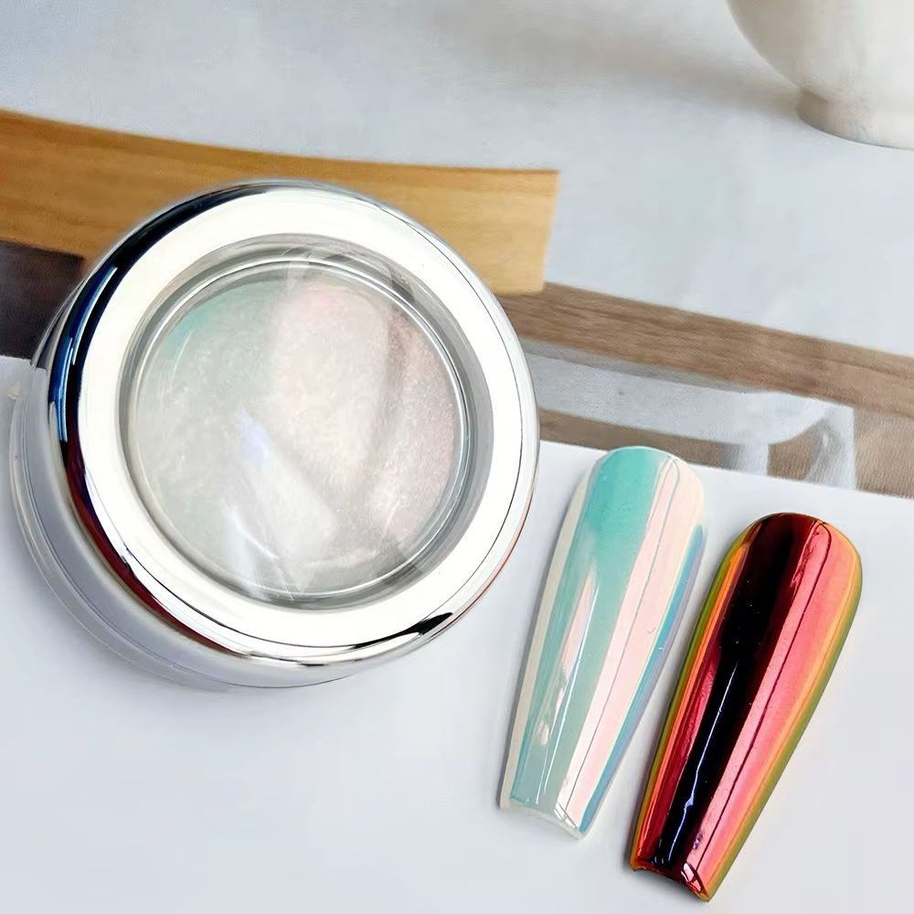 Aurora brillant Super paillettes pour ongles bricolage poudre chromée frottant Fine manucure décoration