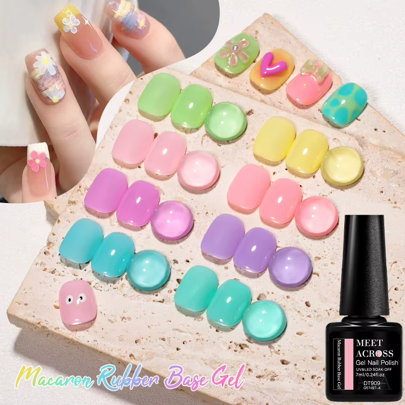 Vernis à ongles en gel de base en caoutchouc Macaron