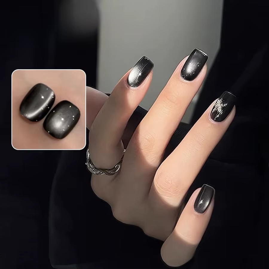 Verhéritage à Ongles Magnétique en Verre Noir