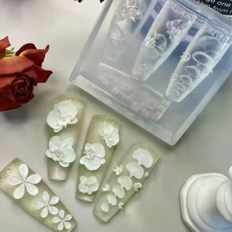 Moule à ongles en Silicone Transparent 3D