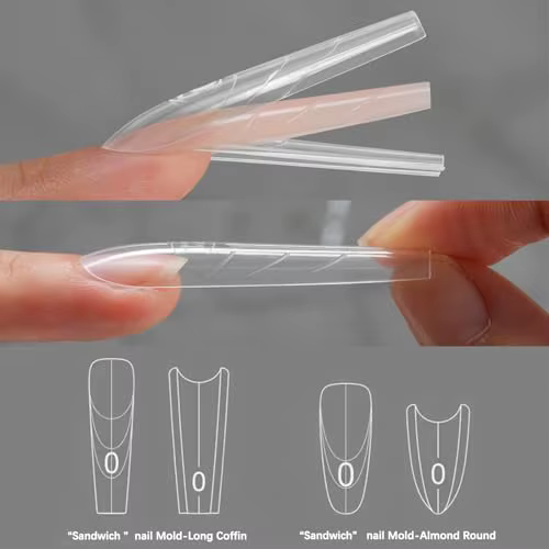 Ongles Sandwich doubles formes-240 pièces
