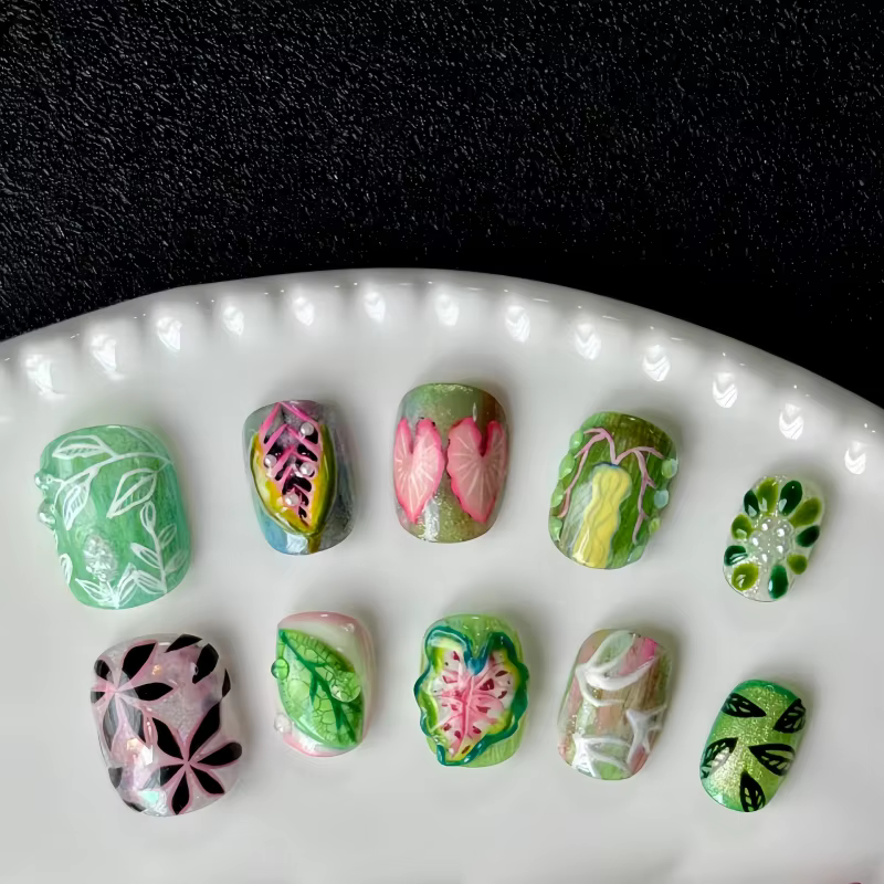 Moule d'art d'ongle sur le thème de la forêt tropicale