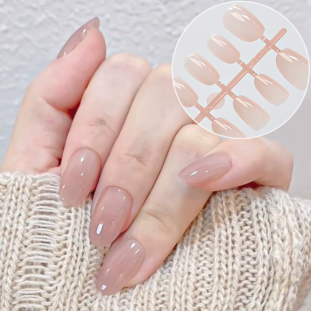 150 pièces M/S/XS glace nue courte ovale faux ongles français brillant mat Simple presse