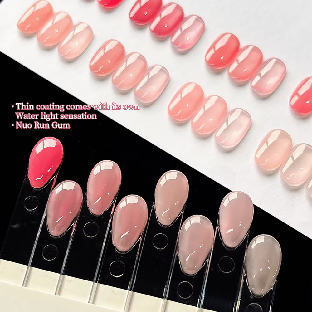 KANIU Gel Poudre Transparent Nude Rose 8 Couleurs pour Manucure Quotidienne Effet Naturel Sans Maquillage