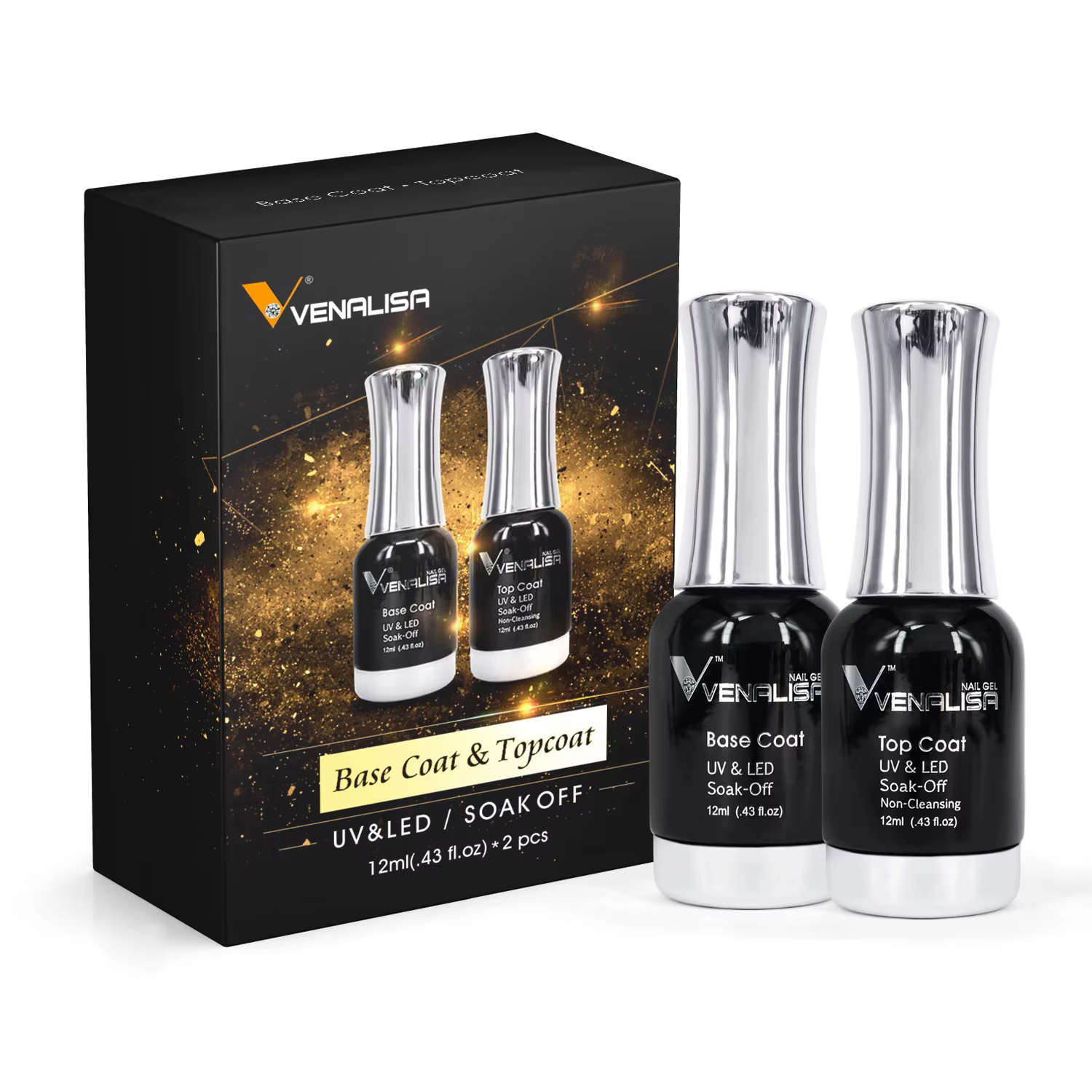 Venalisa 12ml TPO gratuit diamant couche de finition fourniture Nail Art émail Gel vernis à ongles brillant paillettes
