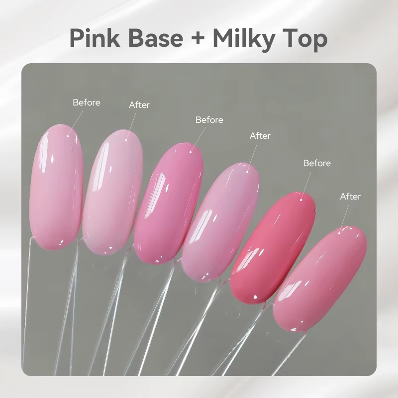 BORN PRETTY 10ml Top Coat Lacté Blanc Gel UV Vernis à Ongles Semi-Permanent Translucide Effet Gelée pour Manucure –