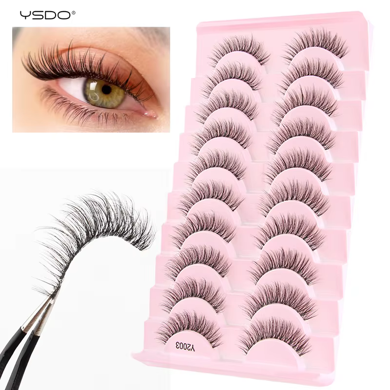 Demi-cils naturels 3D, faux cils complets