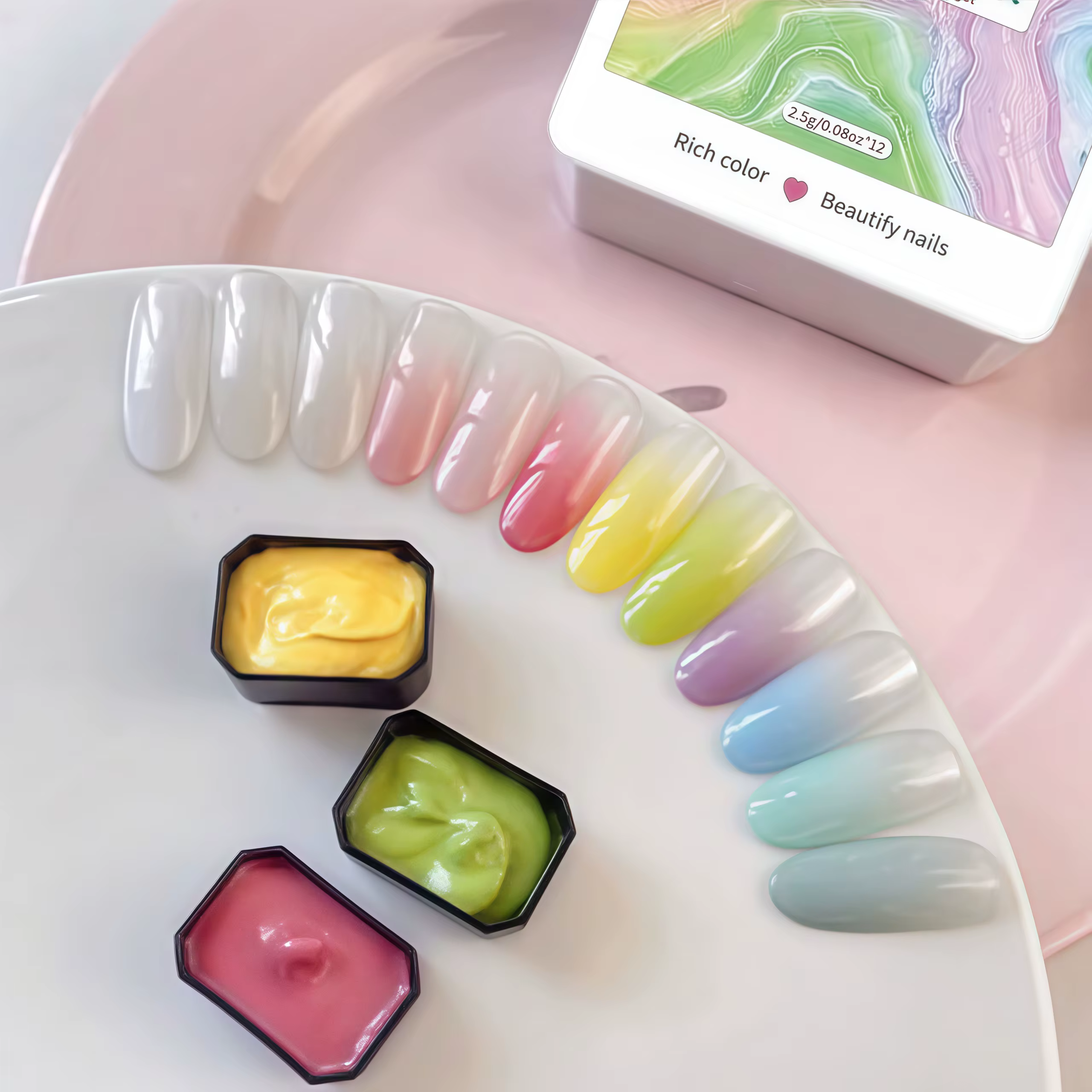 Baume à ongles en gel solide 12 couleurs