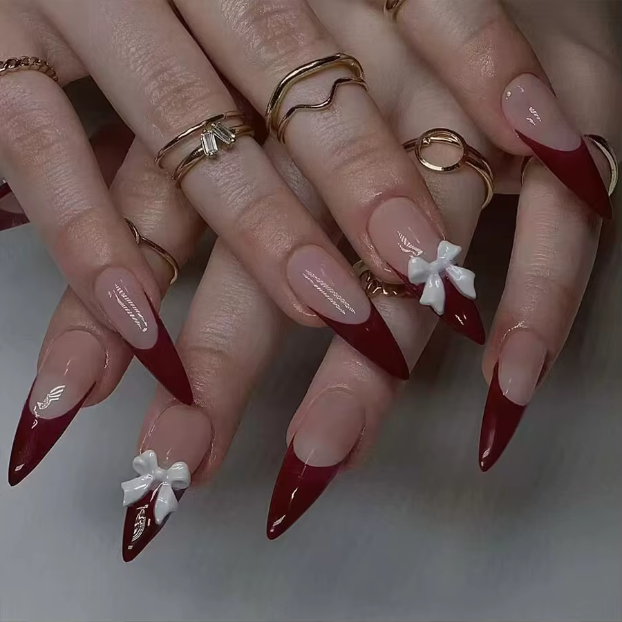 24 pièces doux amour presse sur ongles cadeau de saint valentin pour les filles portable faux