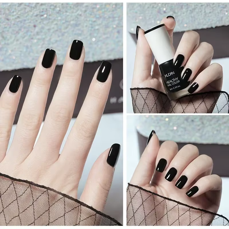 Vernis à ongles noir KUDAN - Vernis sain et longue durée, 8 ml