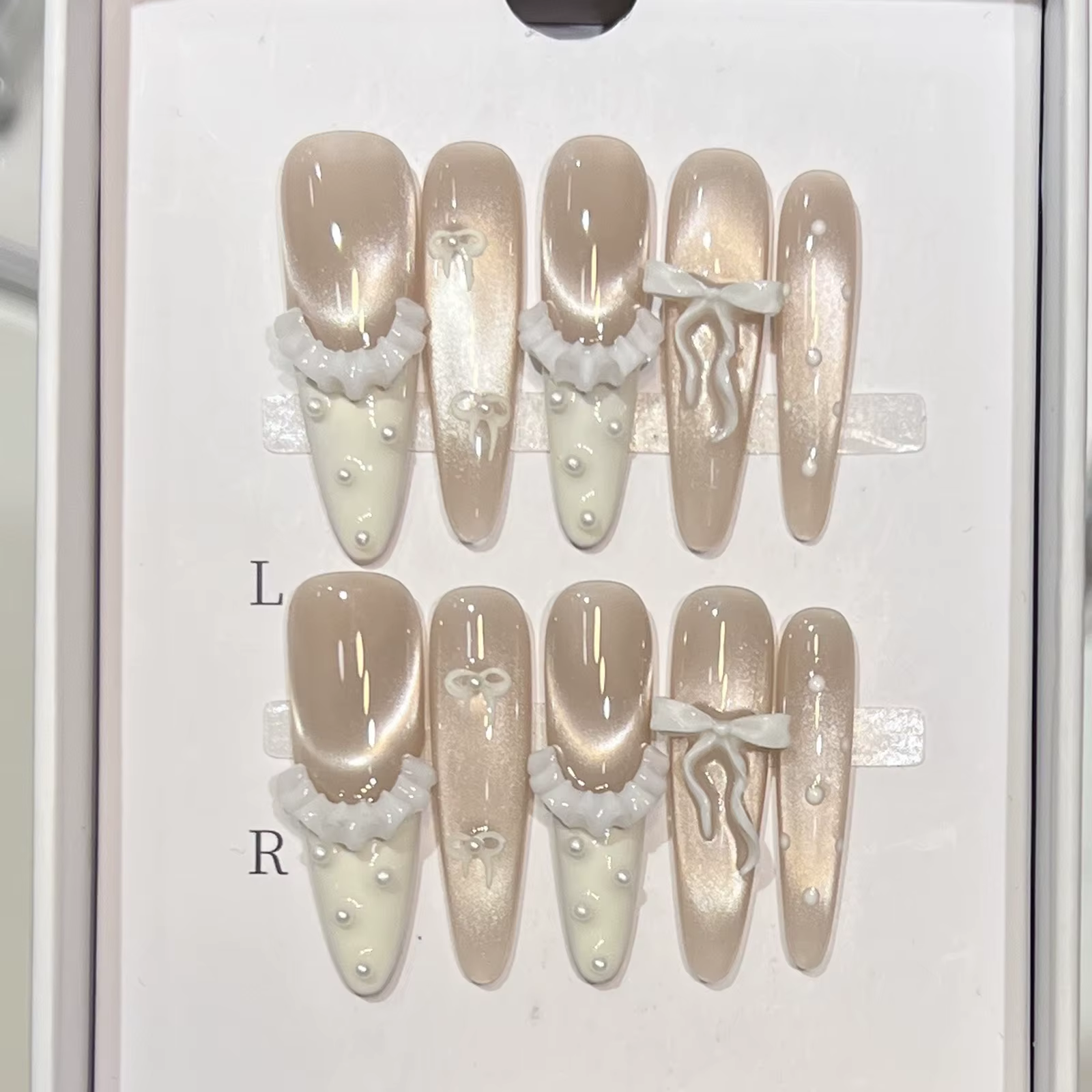 Faux ongles de danseuse de Ballet avec jupe à nœud