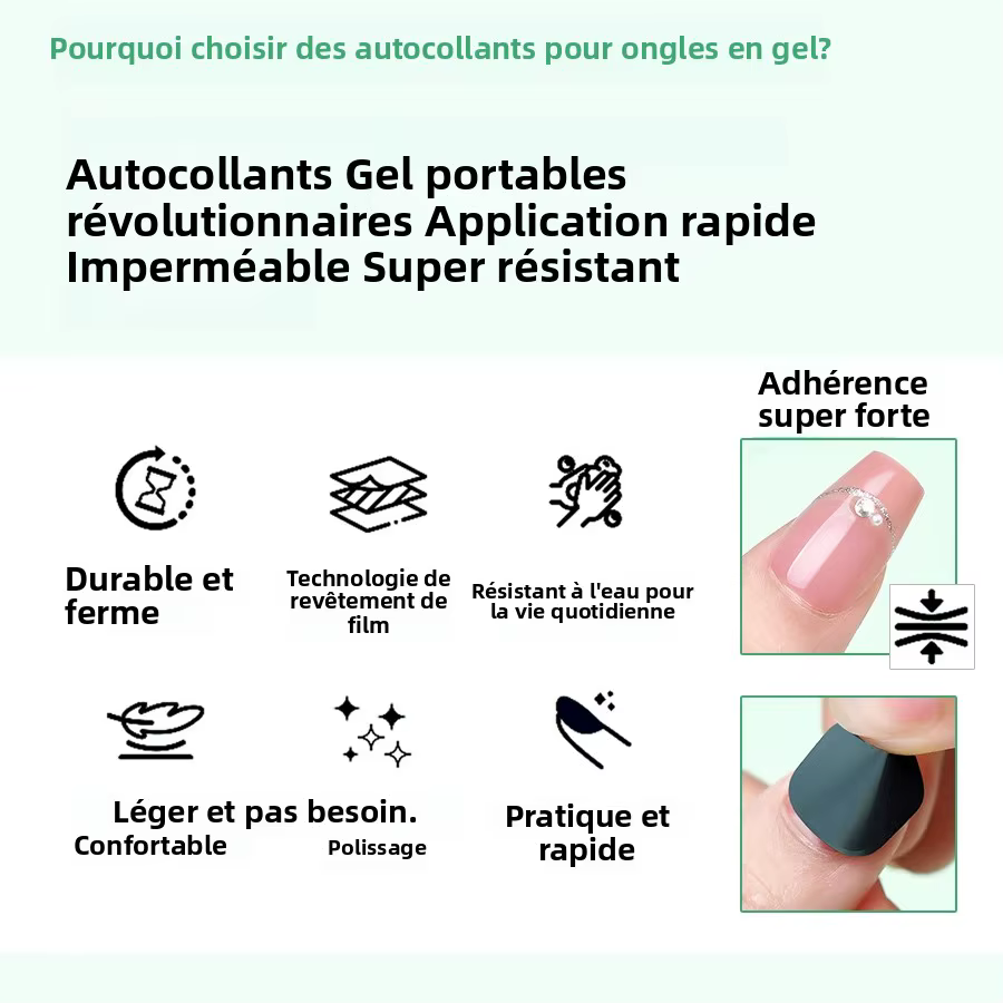 Autocollants pour ongles en gelée Ultra-fins