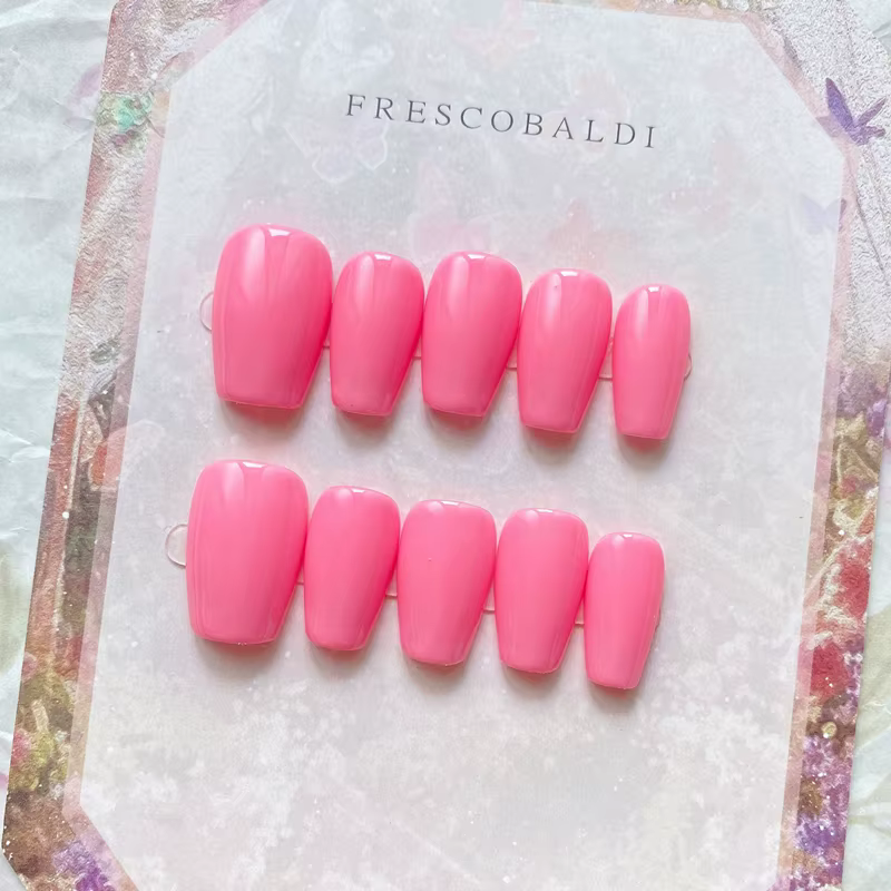 Macaron couleur presse sur ongles rose noir blanc vert bleu Orange cercueil court faux