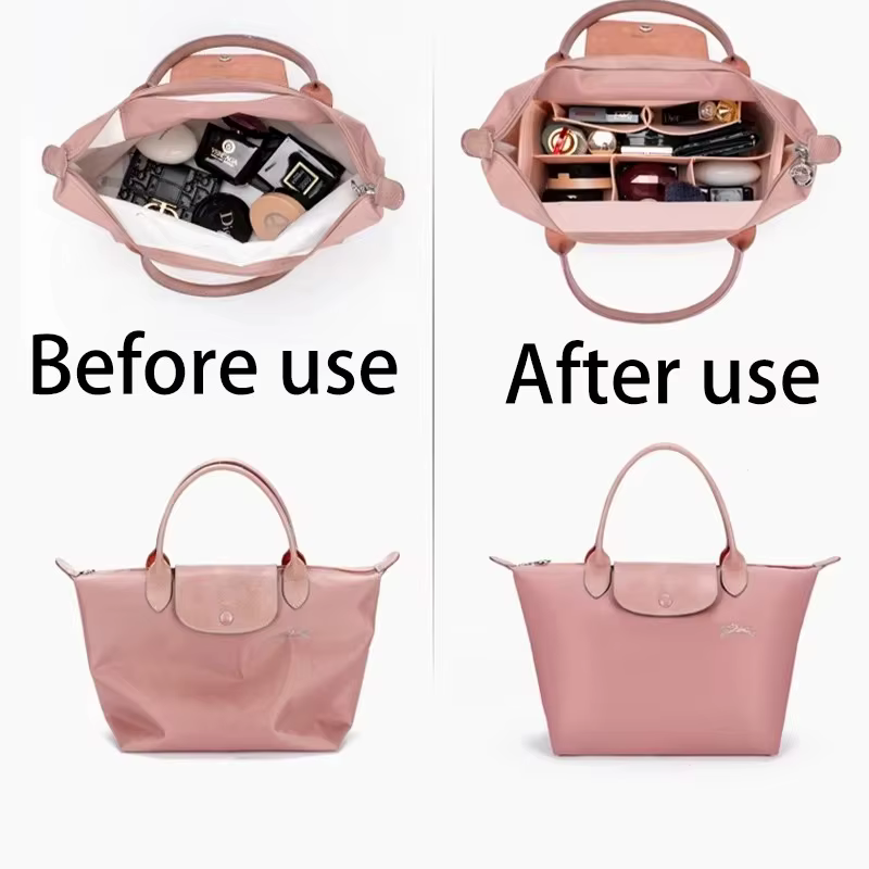 Organisateur d'insertion de sac, accessoires de sac à main, adapté au organisateur de fourre-tout à longue poignée Longchamp, sac de rangement de cosmétiques